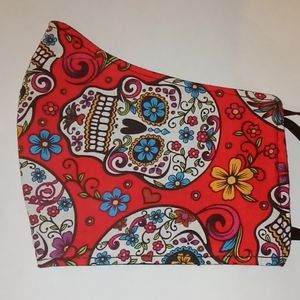 Red Skulls Reversible Face Mask